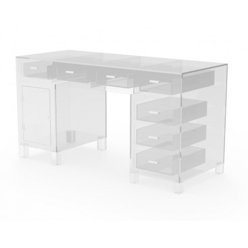 Lucite deals corner desk